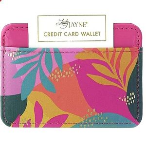 Lady Jayne Sunlit Leaves Multicolored Vegan Faux Leather Credit Card Wallet NWT